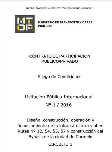 1.Pliegos Analizados MTOP UY 2016